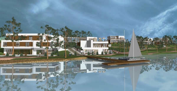 Projekt osiedla budynków hotelowo-pensjonatowych w Kiekrzu